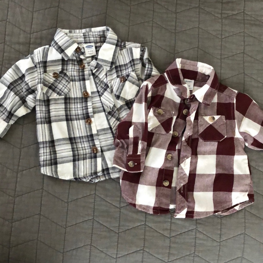 Baby boys flannel button up shirts